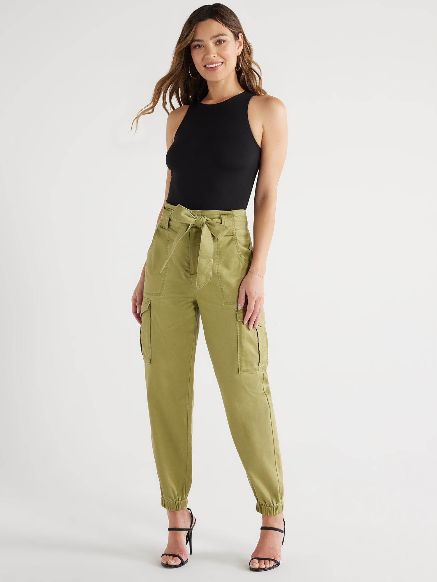 Sofia Jeans Women's Lightweight High Rise Belted Cargo Pants Sofia Jeans Women's Lightweight High Rise Belted Cargo Pants