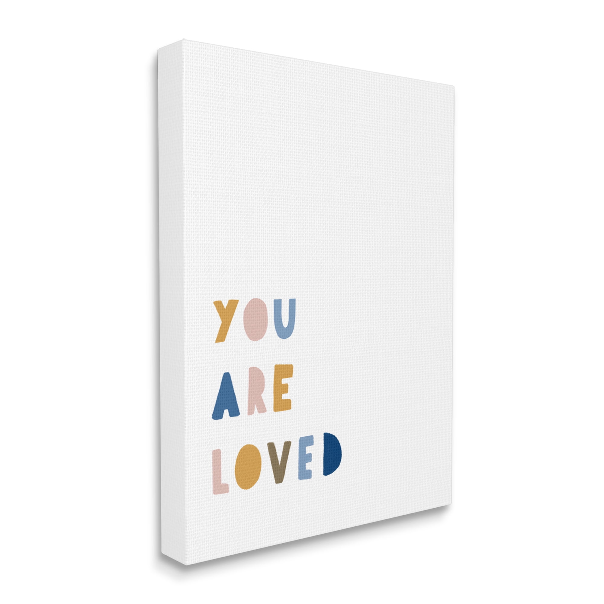Stupell Industries You Are Loved Motivational Phrase Children's Block Typography, 36 x 48, Design by Leah Straatsma