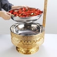 thumbnail image 2 of 8L Stainless Steel Chafing Dish Buffet Set, with Hanging Top Lid, Elegant Gold Catering Buffet Dish,Round Food Warmers Pan for Restaurants, 2 of 7