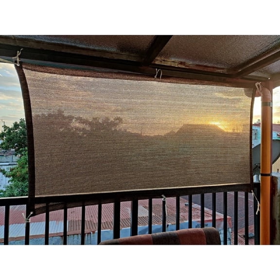 Abrotain 3'3" x 9'9" Brown HDPE Outdoor Panel Privacy Screen
