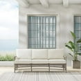 thumbnail image 2 of Crosley Furniture Thatcher Modern Fabric Outdoor Wicker Sofa in Cream/Driftwood, 2 of 13