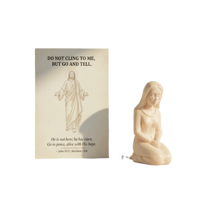 karymi The First Easter A Tear A Promise Set Hand Poured Wax Mary Magdalene Candle Sculpture Scripture Card Religious Reflective Gift for Lent Baptism Party Favors Holiday Gifts