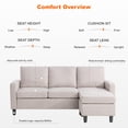 Walsunny Convertible Sectional Reversible Chaise, L-Shaped Sofa with ...