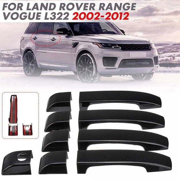 ZHIMAO Give Your For Land Rover Range L322 2002 2012 a Luxurious Touch with Glossy Black Door Handle Covers (Set of 9)