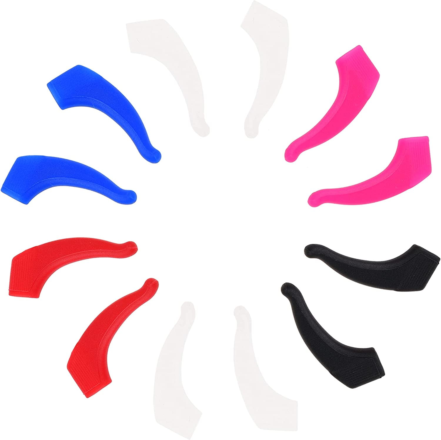 Adjustable earpiece grips for eyeglasses 12 Pair 2x transparent