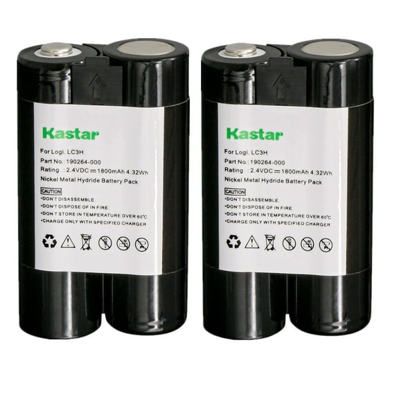 Kastar 2-Pack 2.4V 1800mAh NiMH Battery Replacement for Logitech 190264-0000, L-LC3 H-AA, L-LC3H-AA Battery, Logitech LX 700 LX700, URC-LX700, M-BAK89B, RNH-006-1.8, 967418-0403 Cordless Desktop Mouse