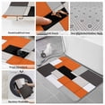 thumbnail image 6 of Burnt Orange Black Bath Mat 3 Piece Bathroom Rug Set, Modern Abstract Geometric Non Slip Bath Rug Contour Mat and Toilet Lid Cover, Absorbent Shower Mats Soft Bath Rugs and Mats Sets, 6 of 8