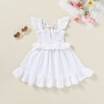 thumbnail image 5 of Tiny Cutey Toddler Baby Girl Dress Kids Summer Cotton Solid Ruffle Sleeveless Skirt Casual Sundress for 18-24 Months, 5 of 7