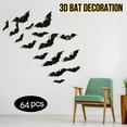 thumbnail image 1 of TIMIFIS Wall Stickers Halloween Decoration PVC Bat Wall Stickers 3D Stereo Bat Stickers 64pcs Fall Decorations For HomeFall, 1 of 7