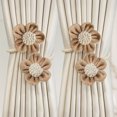 thumbnail image 2 of 2PCS Curtain Tie Backs for Curtain Drapes, Boho Farmhouse TieBacks for Curtains, Jute Rope with Flower, Natural Decor Shabby Chic Drapery Holder, 2 of 5