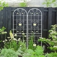 thumbnail image 3 of Olurrisa 2 Pack Metal Garden Trellis for Climbing Plants, Rustproof Sturdy Garden Arch Trellis Thickened Metal Trellis for Raised Garden Bed Roses Cherry Tomato Pea Potted Plants Outdoor Climbing, 3 of 6