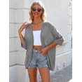 thumbnail image 3 of Zeagoo Womens 2025 Lightweight Crochet Cardigan Sweaters Open Front 3/4 Sleeve Knit Kimono Summer Boho Cover Up, 3 of 5