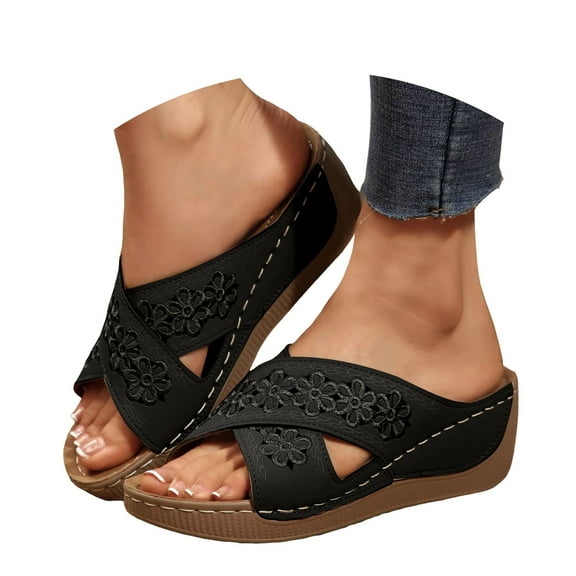 Mepaouo Orthopedic Wedge Sandals for Women 2025 Breathable Summer Platform Slip on Walking Shoes