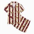 thumbnail image 5 of sdbrld Girls Christmas Pajamas Button Up Top & Shorts Matching Pjs Set Kids Sleepwear Set Xmas Gift for Children Sizes 10-11 Years, 5 of 5