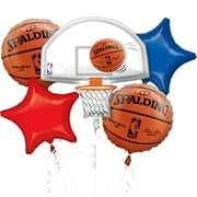 ANAGRAM 5 Piece NBA Basketball Hoop Birthday Balloon Bouquet Party Decorating Supplie