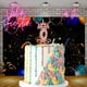 thumbnail image 4 of Cake Topper Rosa Glitter #0 Velin Fiestin Decoración para pastel reutilizable, 4 of 8