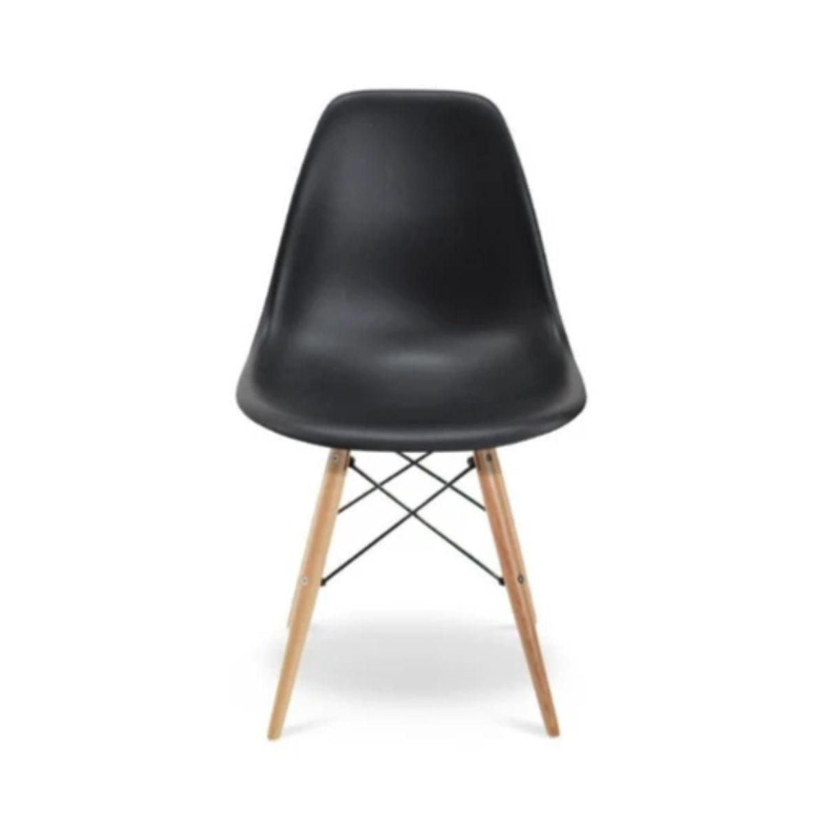 Eiffel Dining Chair Wood Legs in Black