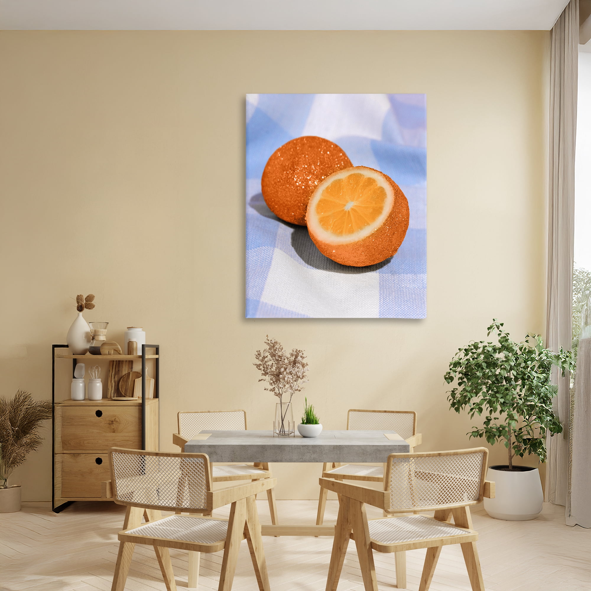 Stupell Industries Glimmer Orange on Blue Canvas Wall Art, design by LISH Creative