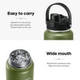 thumbnail image 3 of GEDUX 64 oz Insulated Stainless Steel Water Bottle, Half Gallon Water Bottle with 2-in-1 Chug & Straw Lid and Handle, Leak Proof Wide Mouth Vacuum Tumbler for Gym Travel, 3 of 6