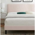 thumbnail image 5 of Platform Bed Frame, King Size, Velvet, Pink, Modern Contemporary Urban Design, Bedroom Master Guest Suite, 5 of 10