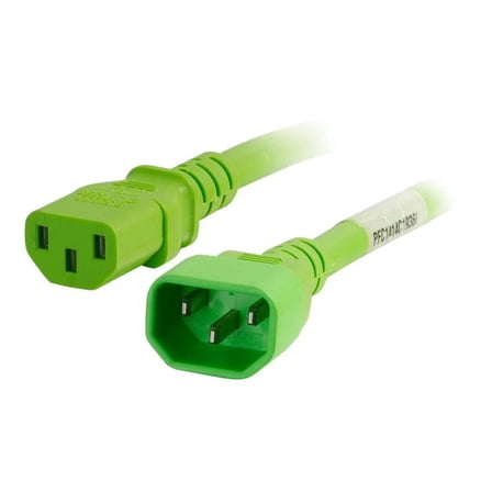 C2G 17507 18 AWG Power Cord - C14 to C13, Green (6 Feet, 1.82 Meters)