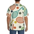thumbnail image 5 of Lafuoo Racket and Tennis Ball Pattern Men's Cuban Collar Short Sleeve Shirt, Button-Down Resort Beach Pocket Shirt-X-Large, 5 of 7