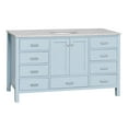thumbnail image 2 of Horizon 60" Single Bathroom Vanity with Powder Blue Cabinet and Engineered Carrara Top, 2 of 5