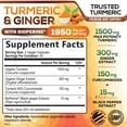 thumbnail image 3 of Turmeric Curcumin Supplement 1950mg with Organic Turmeric & Ginger, 95% Curcuminoids, BioPerine Black Pepper for Best Absorption, Nature's Vegan Joint Support, Non-GMO, Bottled in USA - 120 Capsules, 3 of 11