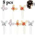 thumbnail image 3 of 8PCS Épingles à Cheveux U en Forme de Barrettes de Cheveux Papillon Accessoires de Cheveux pour Mariage, 3 of 10