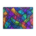thumbnail image 5 of Yayeee Area Rugs for Living Room 5.2'x4' Non Slip Washable Bedroom Floor Carpet, Vibrant Stained Glass Pattern, 5 of 5