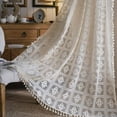 thumbnail image 5 of Crochet Curtains with Tassel Boho Curtains Macrame Lace Curtain for Living Room, Rod Pocket Window Drapes for Dining Bedroom, 5 of 5