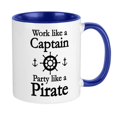 

CafePress - Work Like A Captain Party Like A Pirate Mug - Ceramic Coffee Tea Novelty Mug Cup 11 oz