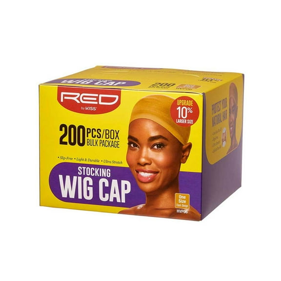 RED by Kiss HD Invisible Wig Caps for Women Men, Ultra Stretchy Thin Stocking Sheer Breathable Nylon Comfortable for Lace Front Wig, One Size Fits All (200 Pack)