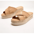 thumbnail image 2 of Vince Camuto Leather Crossband Slide Belinsda Sandstone Sandals Tan, 2 of 4