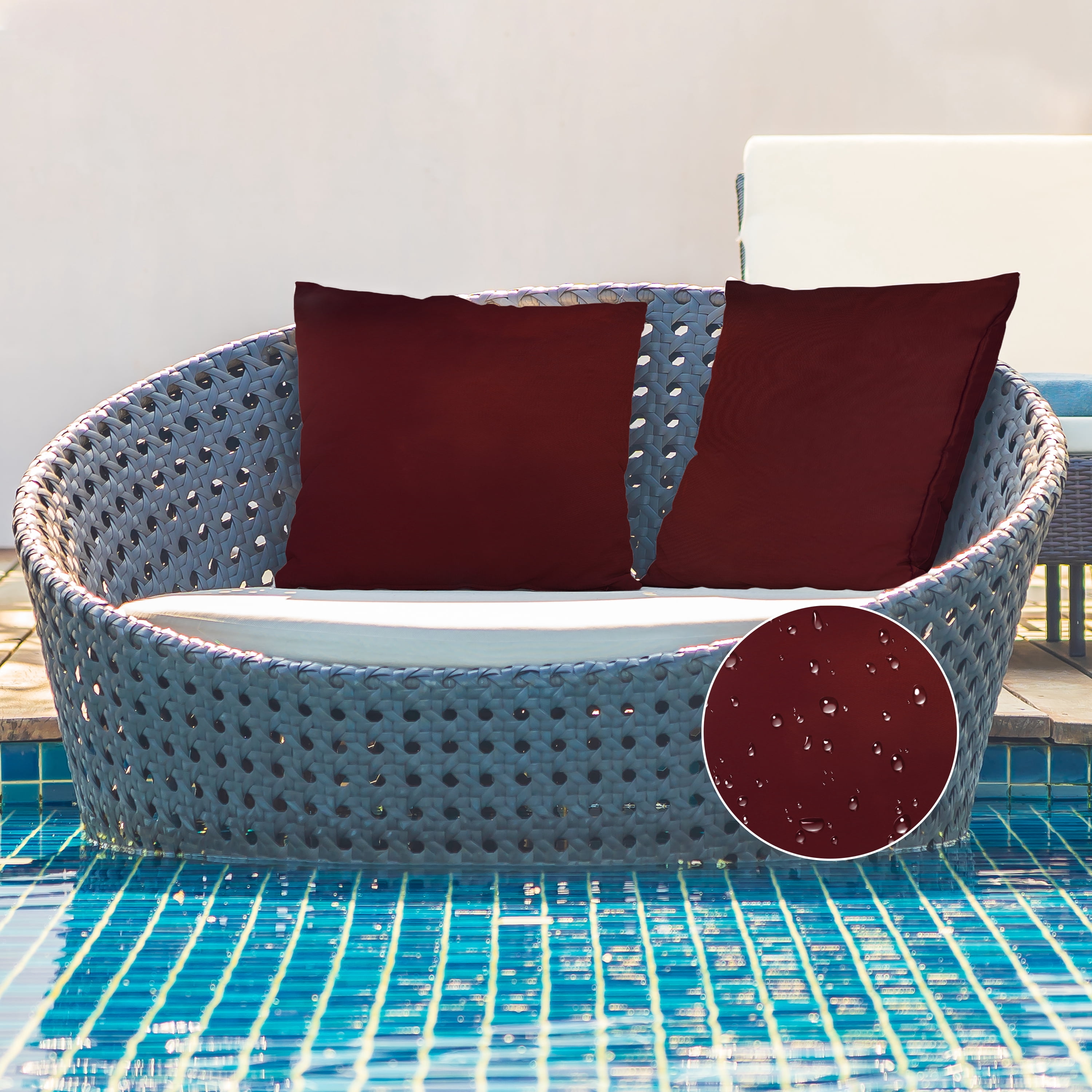A1HC Outdoor Waterproof Pillow Covers 22x22 Inch, Pack of 2, Copper Rust – Luxurious Decorative Throw Pillow Covers for Garden, Sofa & Chairs