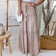 thumbnail image 2 of Sngxgn Women Skirt Vintage High Waist Pleated Skirt(Coffee,S), 2 of 9