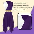 thumbnail image 7 of YONGHS Womens Color Block Praise Liturgical Dancewear Sleeveless Irregular Hem Lyrical Dance Dress Purple M, 7 of 7