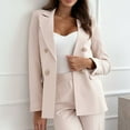thumbnail image 2 of Efsteb Womens Double Breasted Solid Color Jacket Elegant Stylish Comfortable Outwear Casual Versatile Fashion Khaki M, 2 of 8
