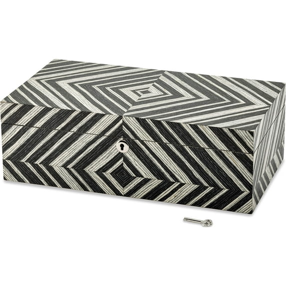 Fashion Brazilian Wild Walnut Veneer Locking Jewelry Box (15.25 X 8.25) Made In China jjb832