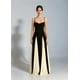 thumbnail image 5 of Vestido de fiesta EEMEII para mujer, tirantes finos, retazos, fucsia, 5 of 9