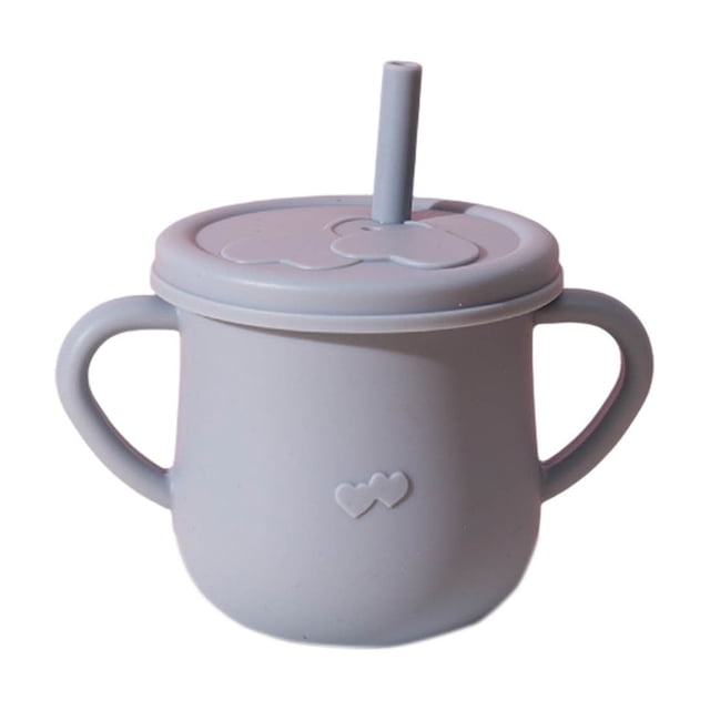 Ovzne Silicone Cups With Straw Feeding Cups With 2 Handles And For Infants Random Designss For Drinks And Snacks On Clearance