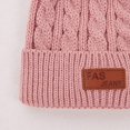 thumbnail image 5 of Gorro de lana para niños pequeños, color puro, giro de invierno, gorros de punto con doble pompón, 0-3 años TUNC Sencillez, 5 of 5
