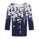 thumbnail image 5 of Blusas para las Mujeres Casual, 3/4 Manga Floral Estampado Camiseta de Moda Top Hecho de Poliéster Transpirable Suave para el Uso Diario de Primavera Otoño, Tops de Blusa para las Mujeres, 5 of 6