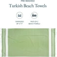 thumbnail image 2 of Lane Linen Turkish Beach Towel 2 Pack, Oversized Beach Towel 39"x71", Lightweight Beach Essentials for Women, Large Pool Towel, Absorbent & Quick Dry, Sand Free Beach Towel - Jade Lime, 2 of 8