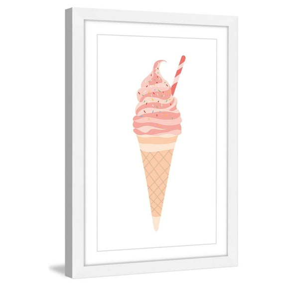 "Pink Cone" Framed Painting Print