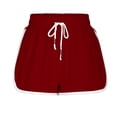 thumbnail image 4 of aidice Womens Athletic Shorts Summer Drawstring Fitting Side Split Elastic Waisted Workout Gym Shorts, 4 of 7