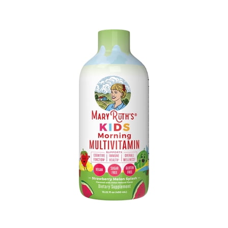 MaryRuth Organics Kids Liquid Multivitamin for Children's Health Ages 1 , Strawberry Melon Splash, 15.22 oz