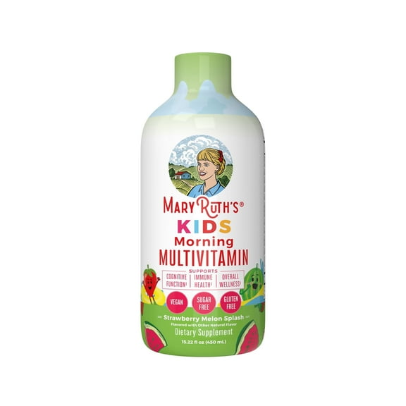 MaryRuth Organics Kids Liquid Multivitamin for Children's Health Ages 1 , Strawberry Melon Splash, 15.22 oz