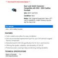 thumbnail image 2 of Door Lock Switch Connector - Compatible with 2002 - 2003 Cadillac Escalade, 2 of 2