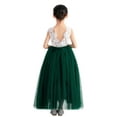 thumbnail image 3 of Ekidsbridal Girl Pageant Flower Girl Dress - Floor Length V-Back Lace Tulle 207R-A (Size: M-10), 3 of 4